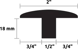 Moulure en T - profile 3 - 18 mm
