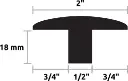 Moulure en T - profile 3 - 18 mm