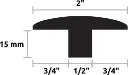 Moulure en T - profile 3 - 15 mm