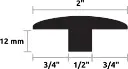 Moulure en T - profile 3 - 12 mm