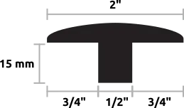 Moulure en T - profile 3 - 15 mm