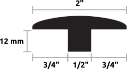 Moulure en T - profile 3 - 12 mm
